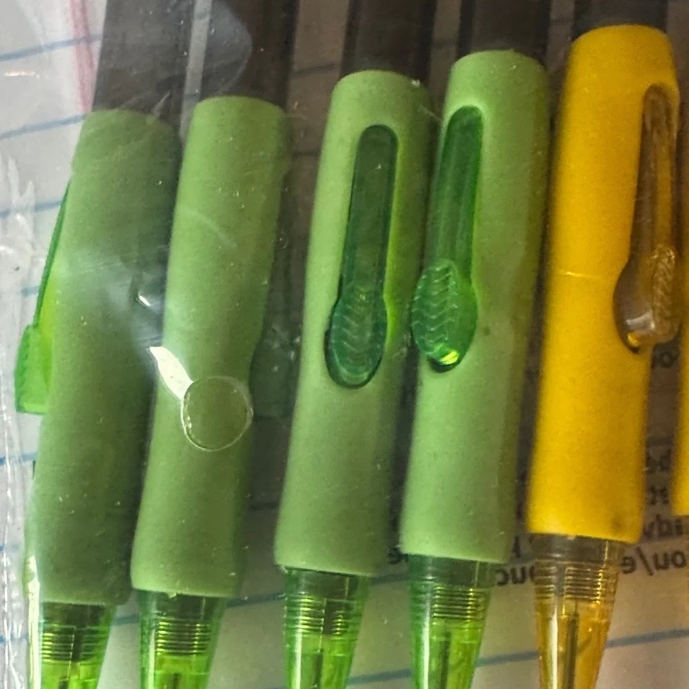 ★ Pack of 9 Green & Yellow Mechanical Pencils School Office Supplies